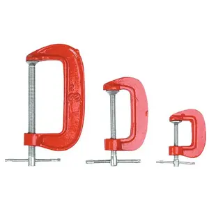 C-clamp set Top Tools 12A375 — 3 pieces, metal frame, screw tightening