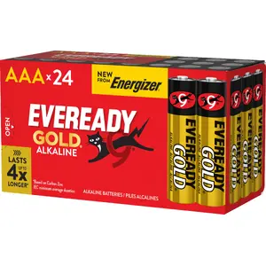 Щелочные батарейки AAA Energizer Eveready Gold — упаковка 24 шт., одноразовые