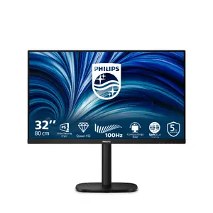 Компьютерный монитор Philips 3000 series 32B2N3500/00 с диагональю 31.5 дюйма, разрешением Quad HD, ЖК-панелью IPS, встроенными динамиками, USB-хабом, HDMI и DisplayPort, черный