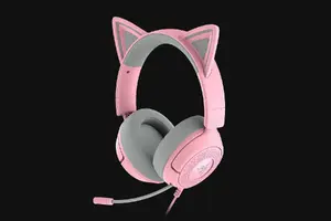 Austiņas Razer Kraken Kitty V3 X — ar vadu USB Type‑A, apklātienes, 20–28 kHz, kabelis 1,3 m, rozā