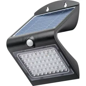Светильник на солнечной батарее настенный WENTRONIC Goobay 77429 с датчиком движения, 4 Вт, чёрный