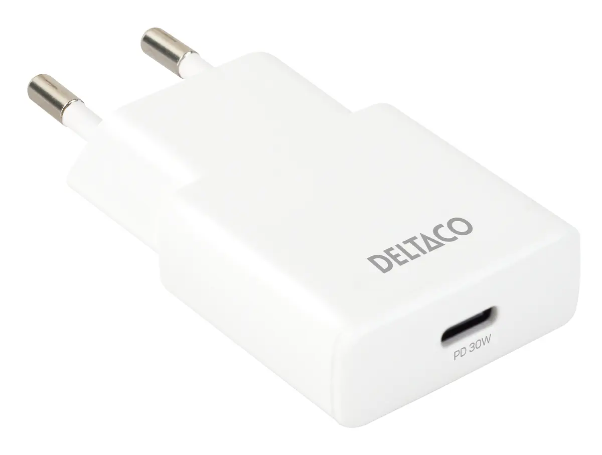 Universāls USB-C sienas lādētājs DELTACO USBC-AC156
