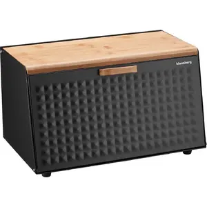Bread box Klausberg KB-7467 — wooden body with stainless steel lid, countertop storage for bread and pastries