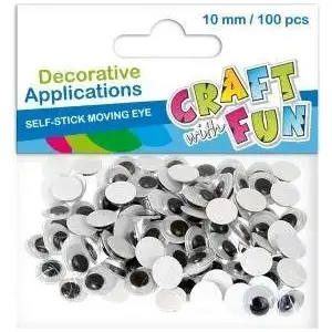 Self-adhesive eyes Euro Trade WIKR-1061600 10 mm, round craft safety eyes for toys and decorations