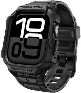 Aizsargapvalks Spigen Rugged Armor Pro V2 priekš Apple Watch 42 mm (Series 10/11), melns