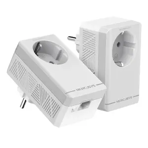 Набор Powerline адаптеров MERCUSYS AV600 (2 шт.) – 600 Мбит/с, Ethernet LAN, сетевой штепсель Type F, белый