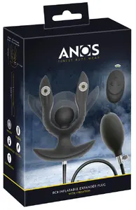 Anal vibrator ANOS inflatable expander plug RC with dual motors, remote, rechargeable, Ø up to 6.6 cm, insertion length 8.8 cm