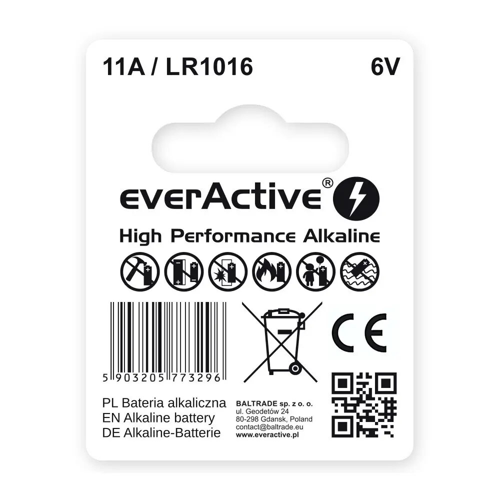 Baterija auto tālvadībai everActive 11A LR1016