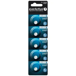 Monētas litija baterija everActive CR927 3V, 30 mAh, diametrs 9.5 mm, augstums 2.7 mm — iepakojums 5 gab.