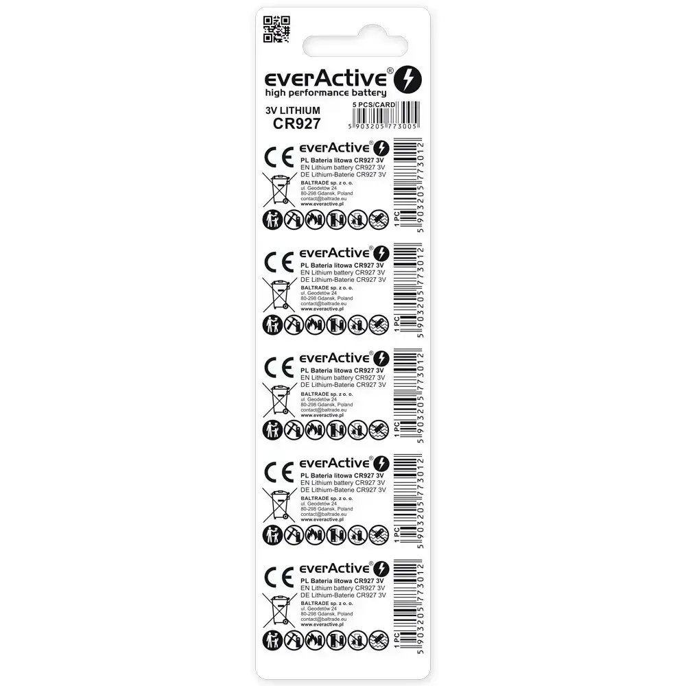 Литиевая батарейка everActive CR927 3V Photo 2