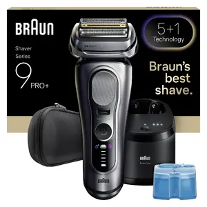 Folijas skuveklis Braun Series 9 Pro+ 9667CC — 6 asmeņu, Li‑Ion akumulators, Wet & Dry, mazgājams