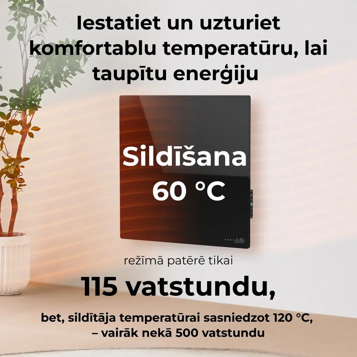 Инфракрасный конвекционный обогреватель AENO Premium Eco Smart Quadro Photo 5