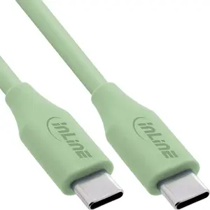 USB кабель InLine 35892G 2м USB C зелёный USB 2.0 0.48 Gbit/c