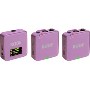 Bezvadu piespraužamais mikrofons Rode Wireless Go III liliowy 2.4 GHz kompakts dizains