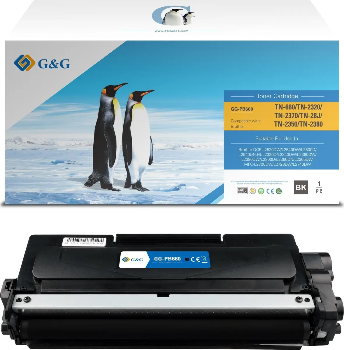 Toneris G&G TN-2320 2500 lapas Melns
