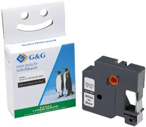 Label tape G G compatible with DYMO D1 12mm black on white (model 15573)