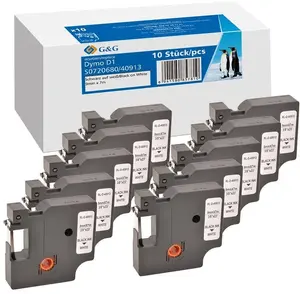 Etiketes lente komplekts g   g, saderīgs ar DYMO D1, 10 patronas (modelis 19331, der S0720680/40913)