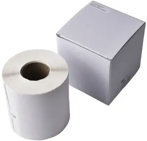 Label roll g   g 350 pieces 100 x 100 mm white – adhesive paper labels on roll