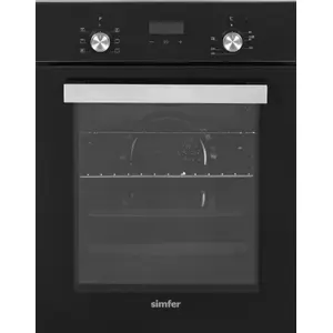 Встраиваемая духовка SIMFER 4207DERSP.1 — 47 л, мультифункциональная, ручные выдвижные ручки, чёрная, 59,5×45 см