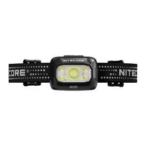 Lukturis uz galvas Nitecore NU30 — kompakts valkājams LED lukturis līdz 500 lumeniem, vairāki jaudas līmeņi, sarkanais režīms