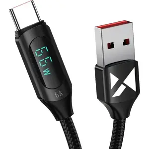 USB-A to USB-C cable Wozinsky 66W 6A 2m — black