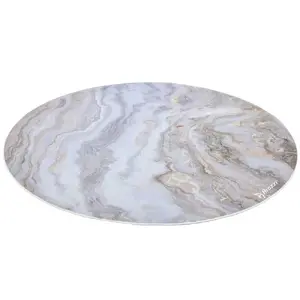 Floor Pad Arozzi Zona Round — White Marble finish, protective mat for chair casters and hardwood floors