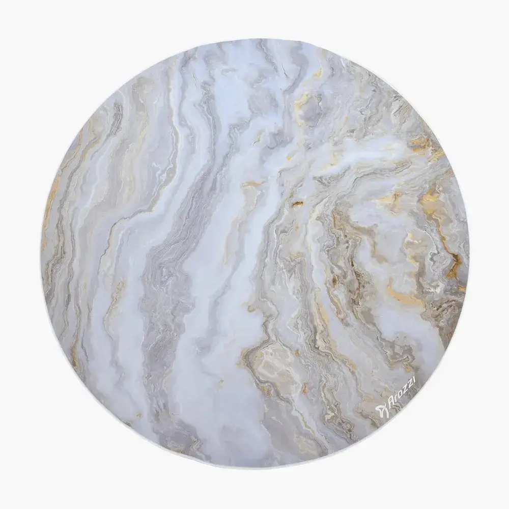 Arozzi Zona Round напольный мат — White Marble Photo 2