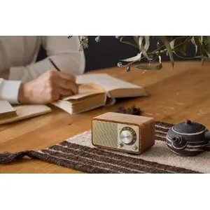 Radio Sangean WR-7 PLUS FM Bluetooth AUX Wooden Cabinet Vintage Walnut, AM/FM receiver with Bluetooth and AUX