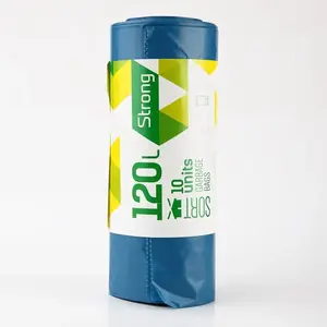 Trash bags Sortex 120L 35 µm 100×70 cm Blue, pack of 10