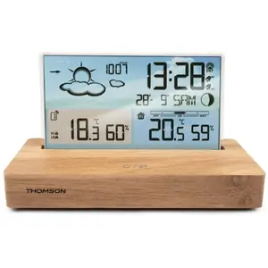 Weather station THOMSON CT600 with alarm clock — indoor temperature and humidity display, wireless sensors support
