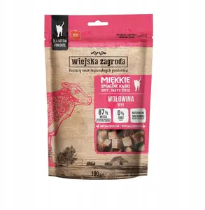 Wet cat treats wiejskazagroda Beef Soft Tasty Bites for adult cats, 100 g