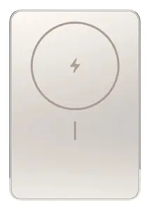 Внешний аккумулятор Xiaomi Super Slim Magnetic 5000 мАч с беспроводной зарядкой, песочный