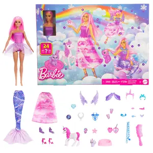 Barbie Adventes kalendārs JFL66 modes lelle ar 24 pārsteiguma rotaļlietām un aksesuāriem