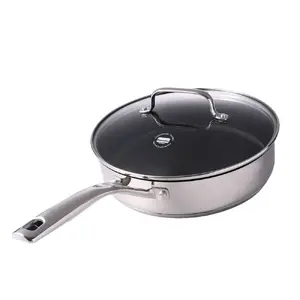 Panna Berndes Gourmet 28 cm no nerūsējošā tērauda, b.nature kvarca nepiedegošais pārklājums, piemērota indukcijai, cepeškrāsnī līdz 220°C