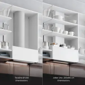Built-in hood Ciarko Design Joker Uno 55 black — gesture control, SmartLink, LED 2900–6000 K, perimeter extraction