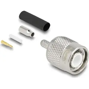 Coaxial TNC crimp plug DELOCK for RG-174 / RG-316 with heat-shrink sleeve, 1 pc