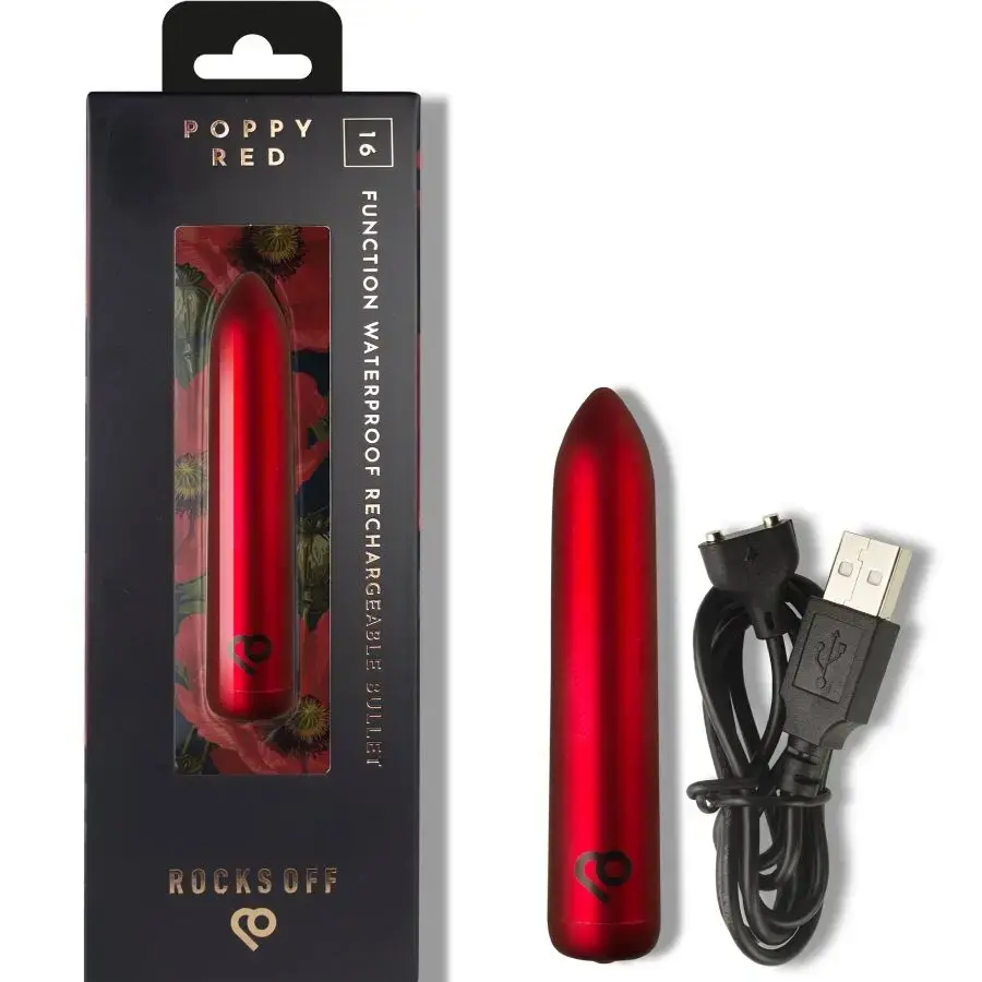 Вибро-пуля rocks off RECHARGEABLE POPPY RED D-244660 Photo 6