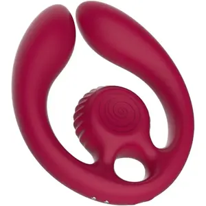 Couples stimulator Snail Vibe Gizi Duo Remote Control Burgundy — dual‑motor rechargeable couples toy