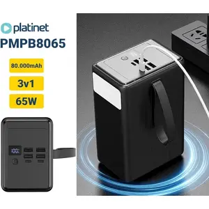 Портативный аккумулятор PLATINET PMPB8065 80000mAh 65W PD — внешний аккумулятор большой ёмкости