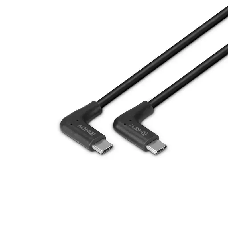 USB 3.2 Cable Lindy 1m Right-Angled USB-C Photo 2