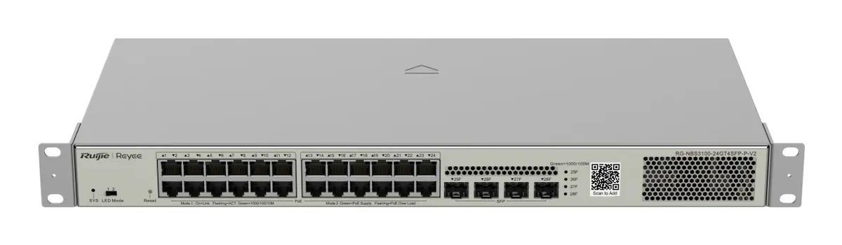 Slēdzis RUIJIE RG-NBS3100-24GT4SFP-P-V2 — 24 PoE