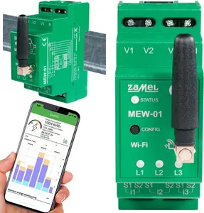 Elektriskā jaudas monitors ZAMEL MEW-01/MRP trīsfāzu 3.5" LCD displejs 240x320