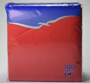 Бумажные салфетки Lenek 24×24 см красные, 1-слой, 100 шт.