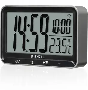 Digitālais modinātājs Kienzle modelis 14986 — horizontāls dizains, radio-kontrolēts laiks