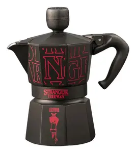 Geizera kafijas automāts Bialetti Moka Express Stranger Things 3 tasītēm alumīnijs melns un sarkans