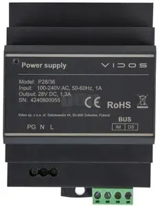 Блок питания VIDOS DUO P28/36, выход 28 В DC, мощность 36 Вт