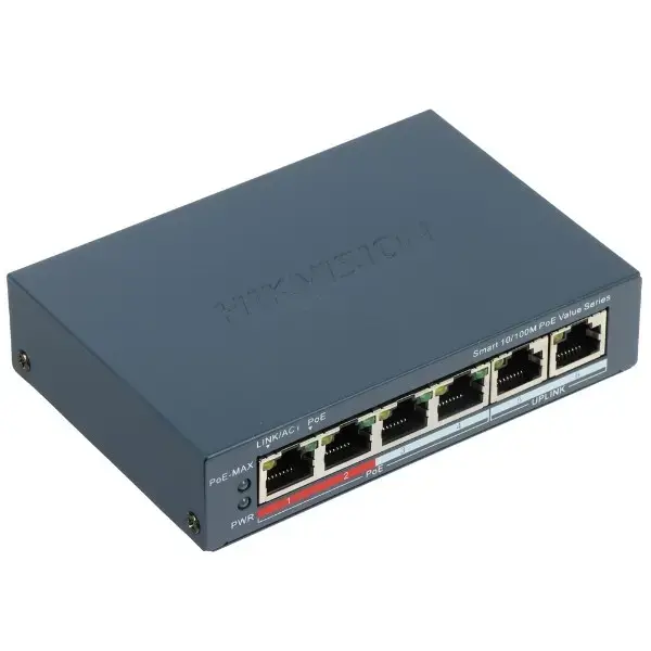 Hikvision DS-3E1106P-EI 6 portu PoE Ethernet slēdzis Photo 2