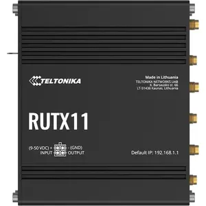 Teltonika RUTX11 LTE Cat 6 Wireless Router with 4-Port Gigabit Switch, Dual-Band Wi-Fi, Bluetooth, and GNSS