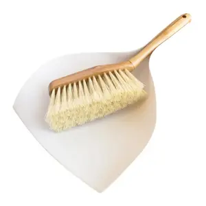 Dustpan with brush YORK ECO NATURAL — bamboo material, compact household cleaning set