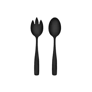 Metal serving salad bowl Maku 3051188, black finish, round bowl for table serving